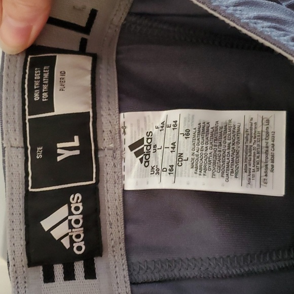 NWT Adidas Press Coverage Football Pants Youth L GRAY Polyester Spandex - Picture 5 of 6